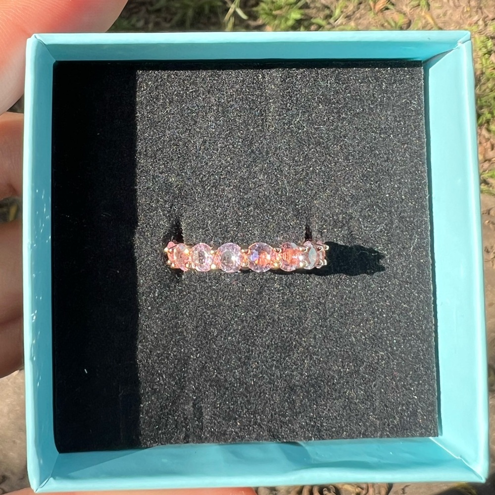 Size 9 pink CZ eternity ring